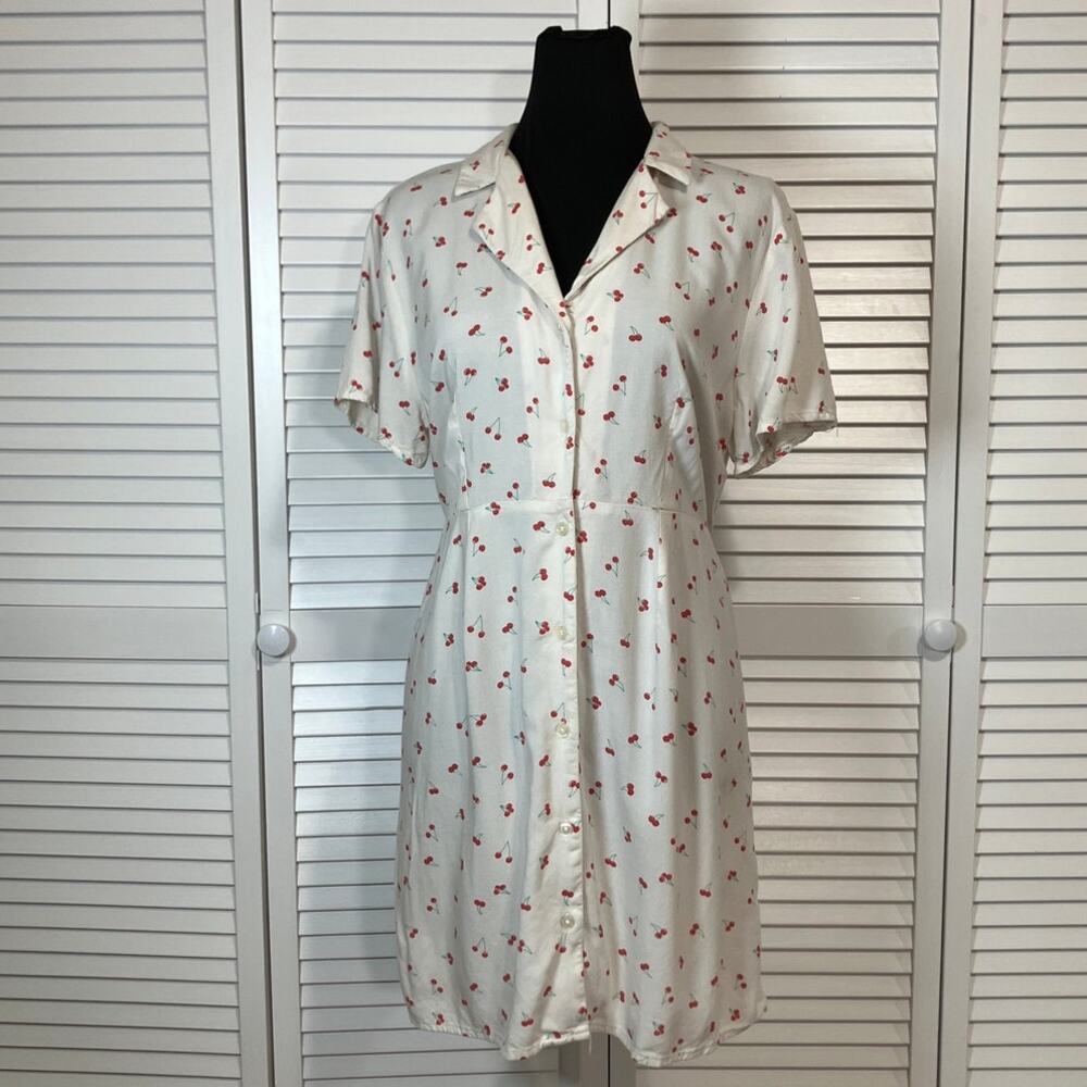 SO Goods for Life Retro Y2K Cottagecore Cherry Pattern Sundress Juniors L